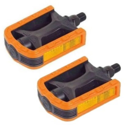 PEDAL PLAS.BICOLOR R/ FINA PRETO/LARANJA ROYALCI !