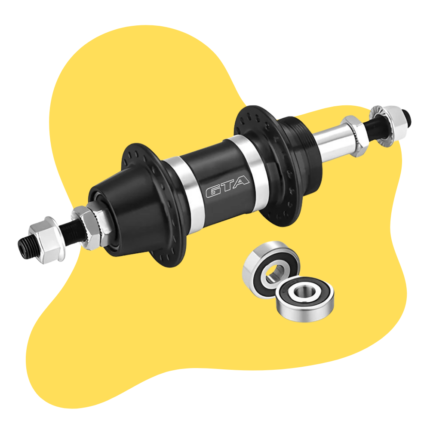 Cubo Traseiro Alumínio GTA 36 Furos Rolamento V-Brake Preto